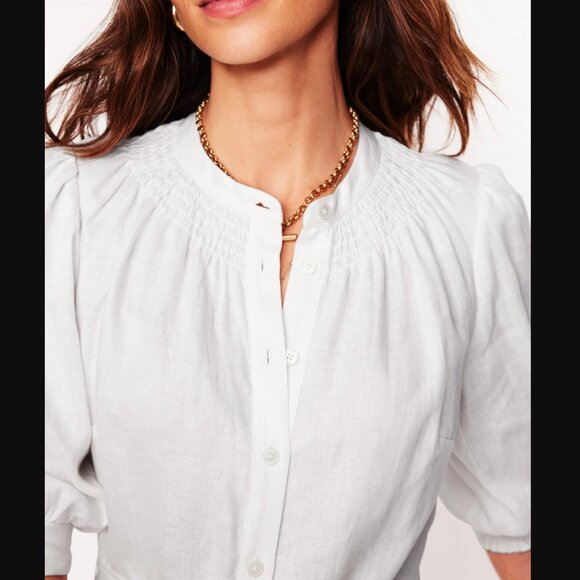 White linen dress - Size 12 Long - Picture 2 of 8